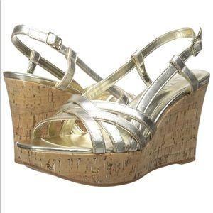RALPH LAUREN Women’s Gold Quaylin Wedge Sandal